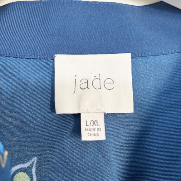 JOHNNY WAS JADE Women’s Blue Print KATIA OVERSIZED BLOUSE In DEL MAR Size L/XL - Picture 12 of 14